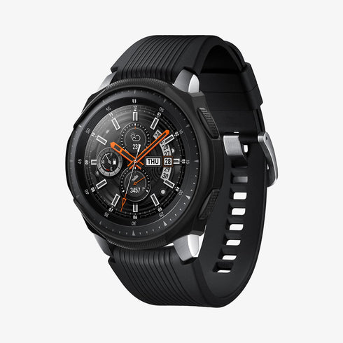 ACS06394 - Galaxy Watch 6 Classic (47mm) Case Liquid Air in matte black showing the front